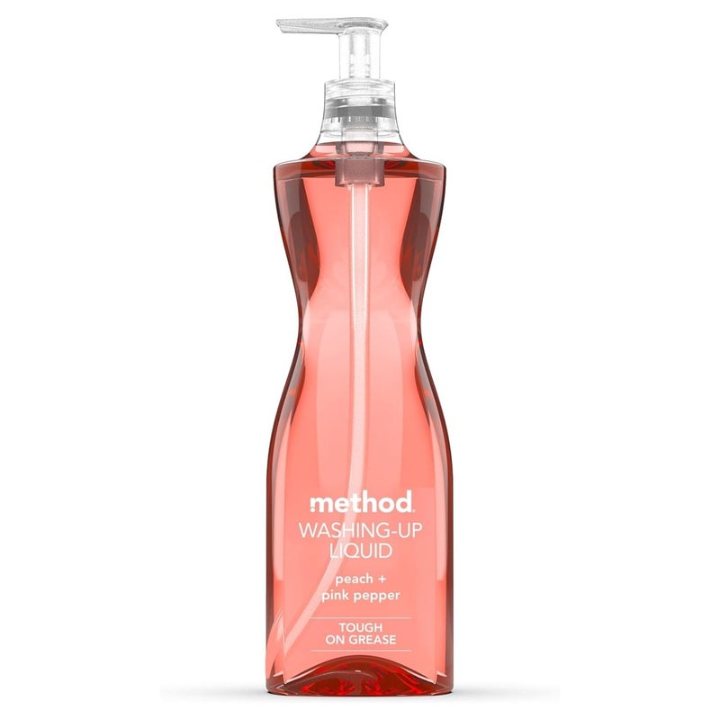 Method Washing Up Liquid, Cuts Grease & Grime, Streak-Free Formula, Peach & Pink Pepper Scent - 532 ml - Image 1